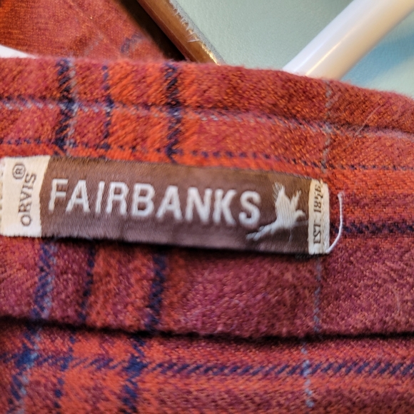 Men's Orvis Perfect Flannel Shirt Orange Plaid - L - Picture 14 of 15